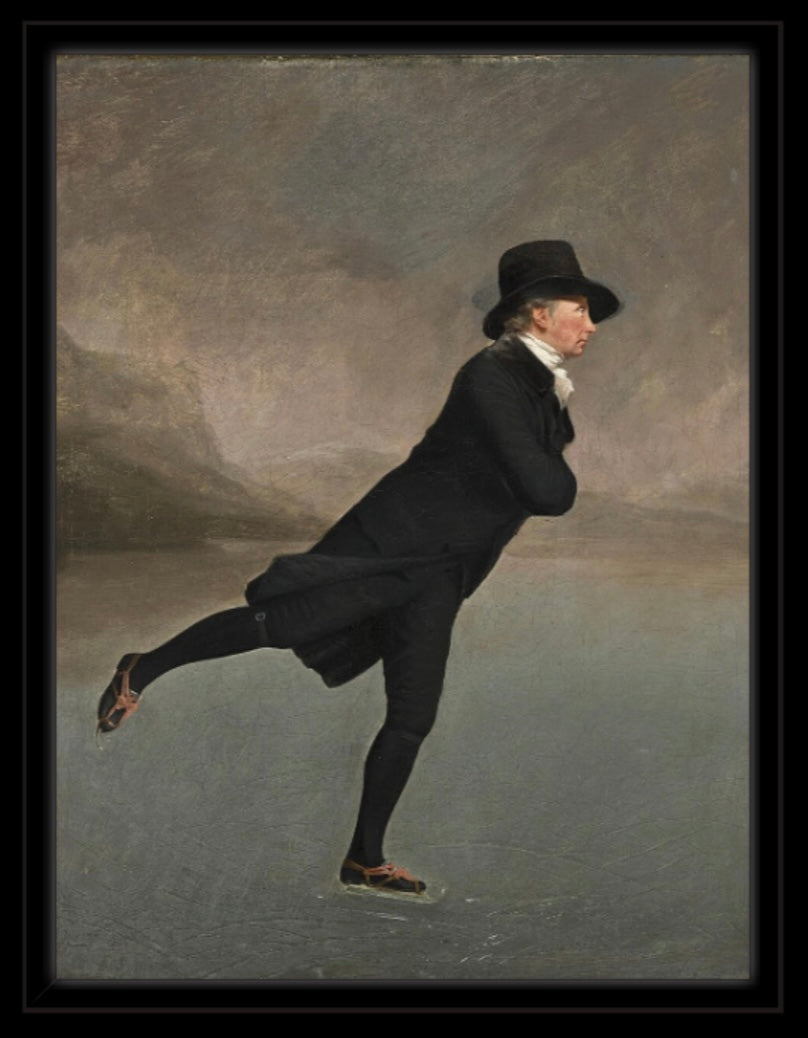 Skating Minister Framed Canvas Print