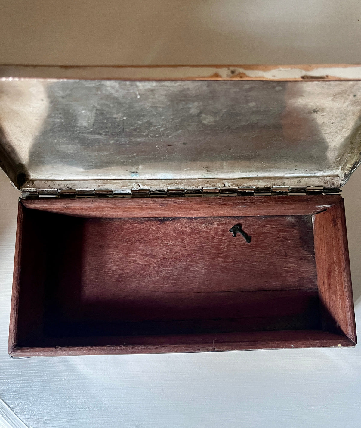 Vintage Egyptian Revival Silver-Plated Cigarette Box