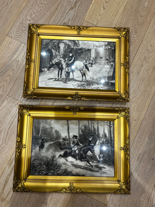 A pair of antique engravings signed by Rowlandson