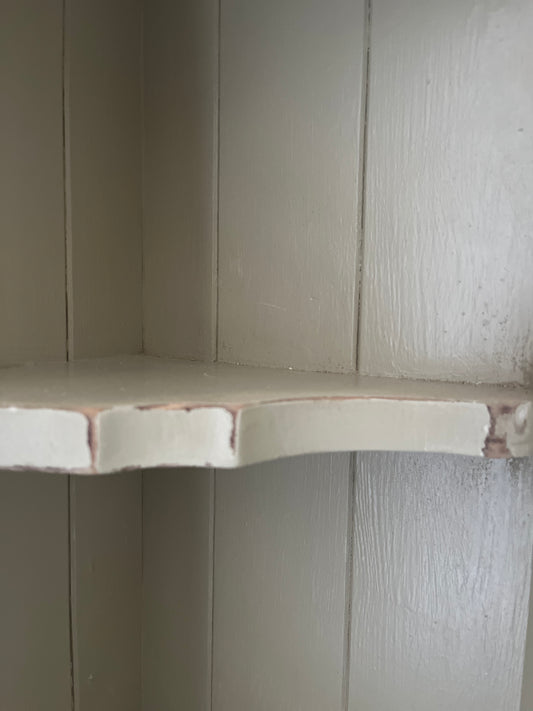 Rustic Antique Painted Corner Cupboard with Key