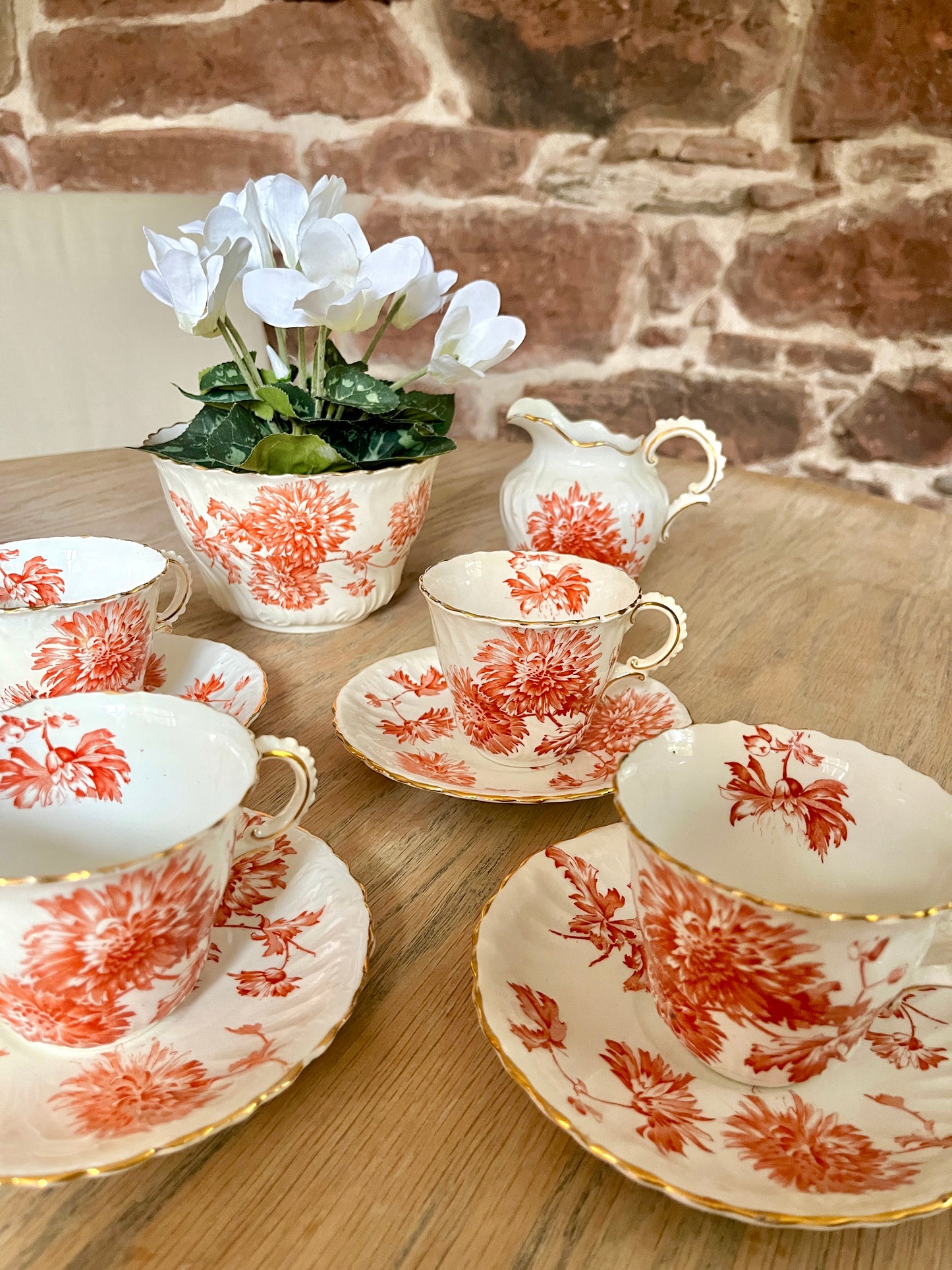 Antique 11 Piece Crysanthemum Tea Set