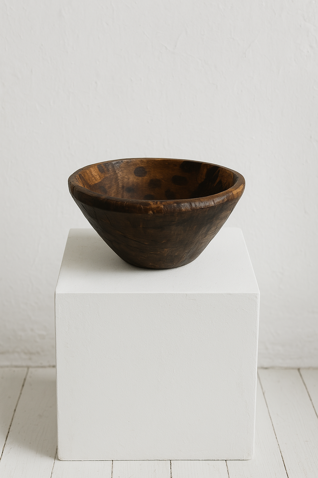 Antique Wooden Mortar Bowl