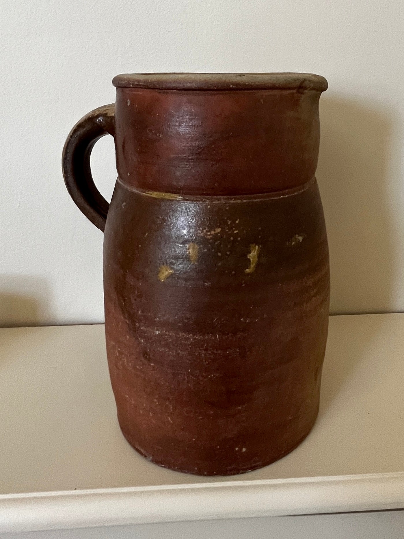 Antique 19th Century French Stoneware Jug – Rustic Farmhouse Decor