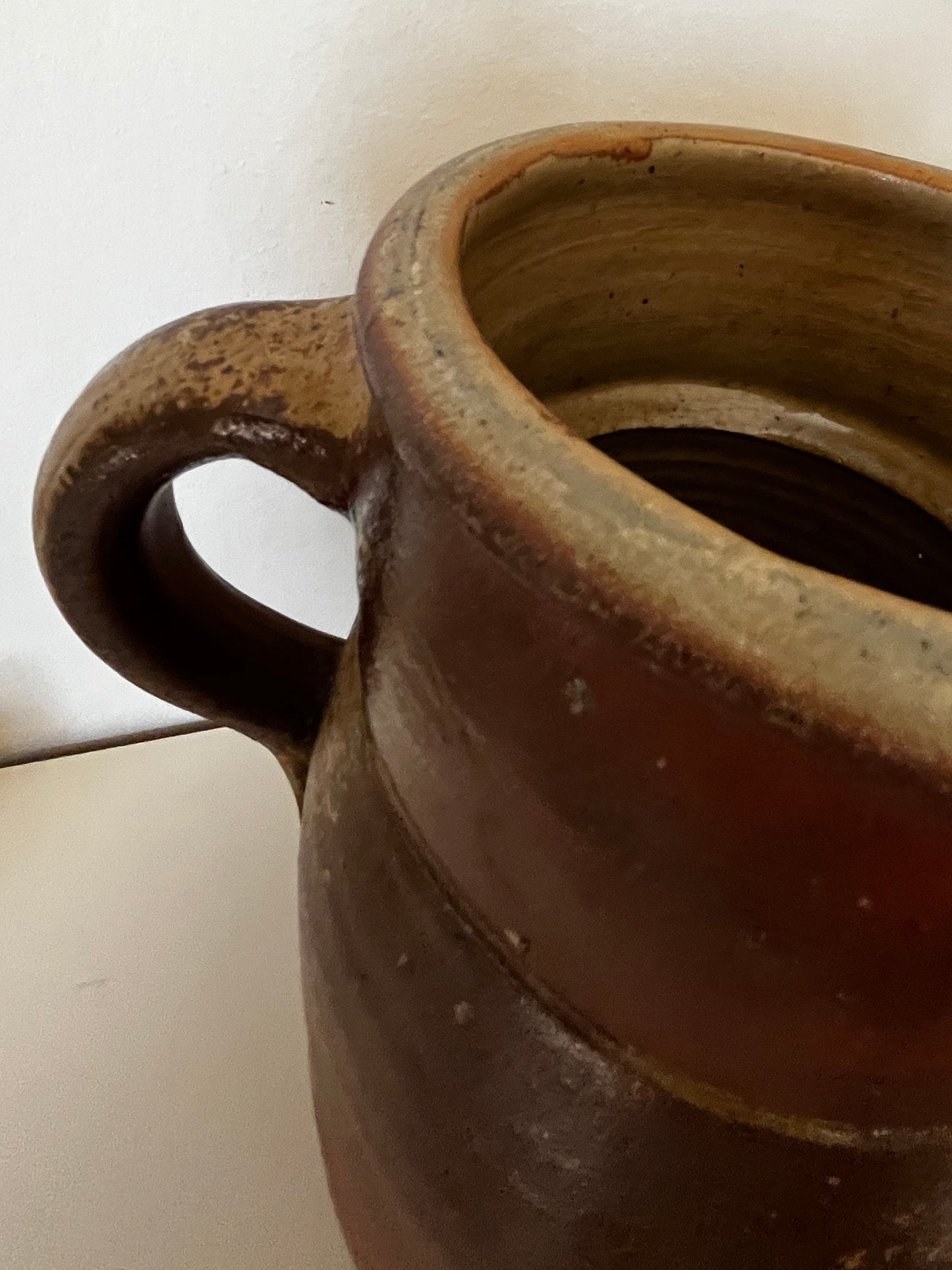 Antique 19th Century French Stoneware Jug – Rustic Farmhouse Decor