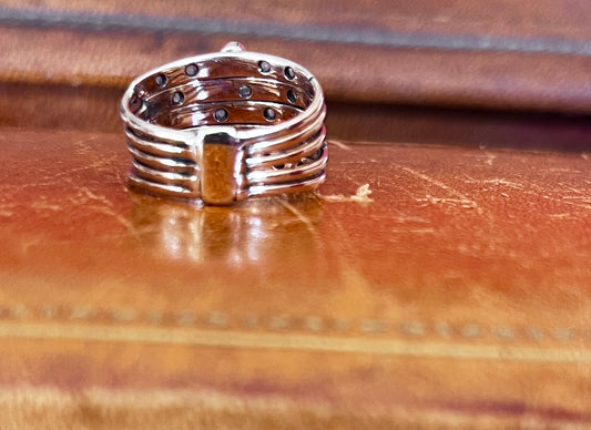 Antique-Vintage Ruby and Diamond Harem Stack Ring