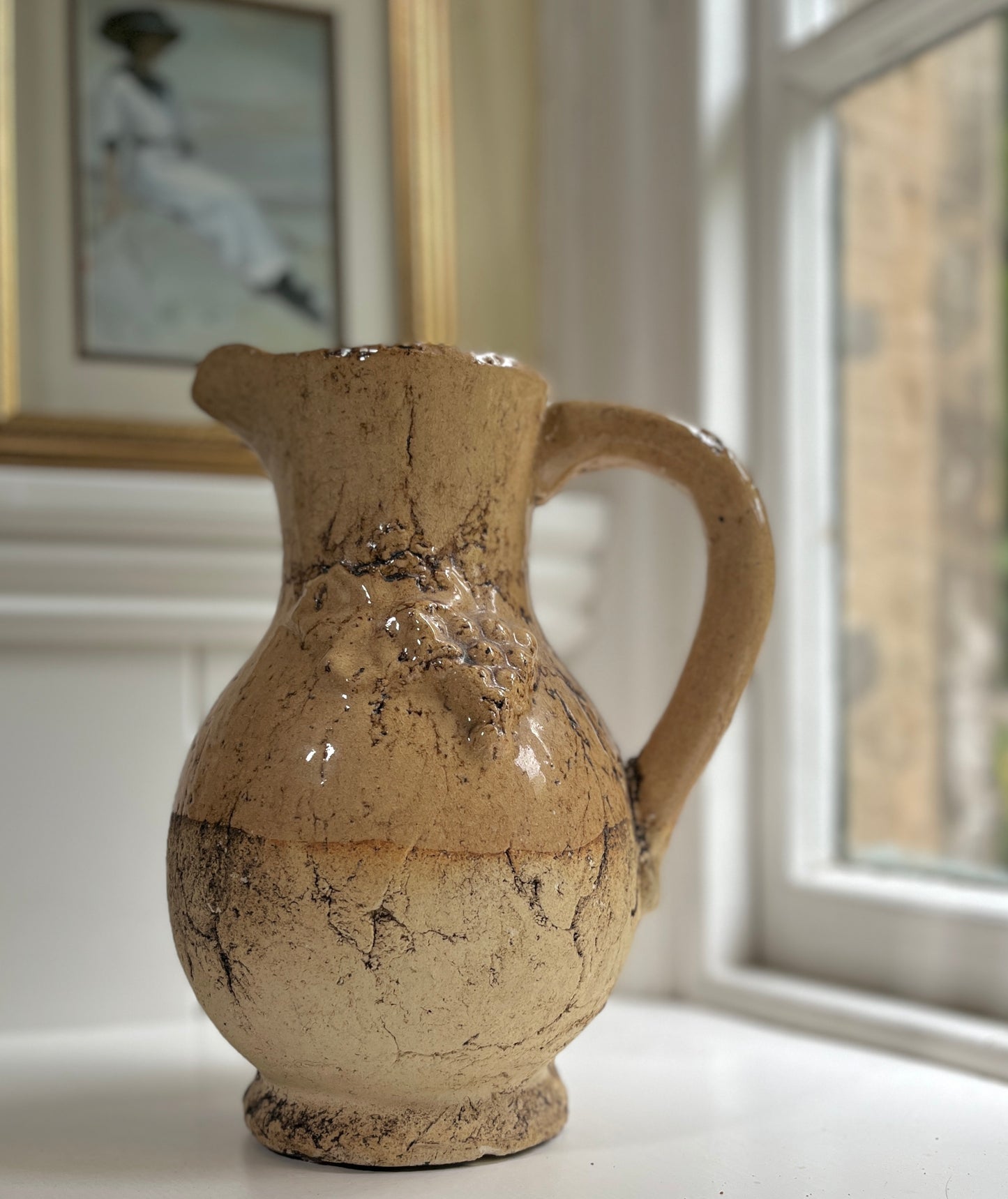Vintage French Rustic Glazed Vase