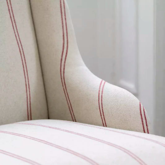 Red Striped Ticking Antique Style Chair