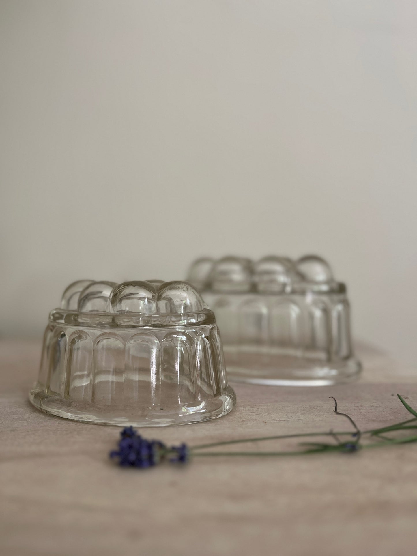 Set of 2 Vintage Glass Jelly Moulds