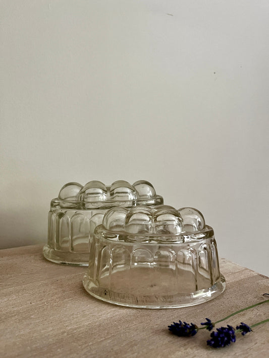 Set of 2 Vintage Glass Jelly Moulds