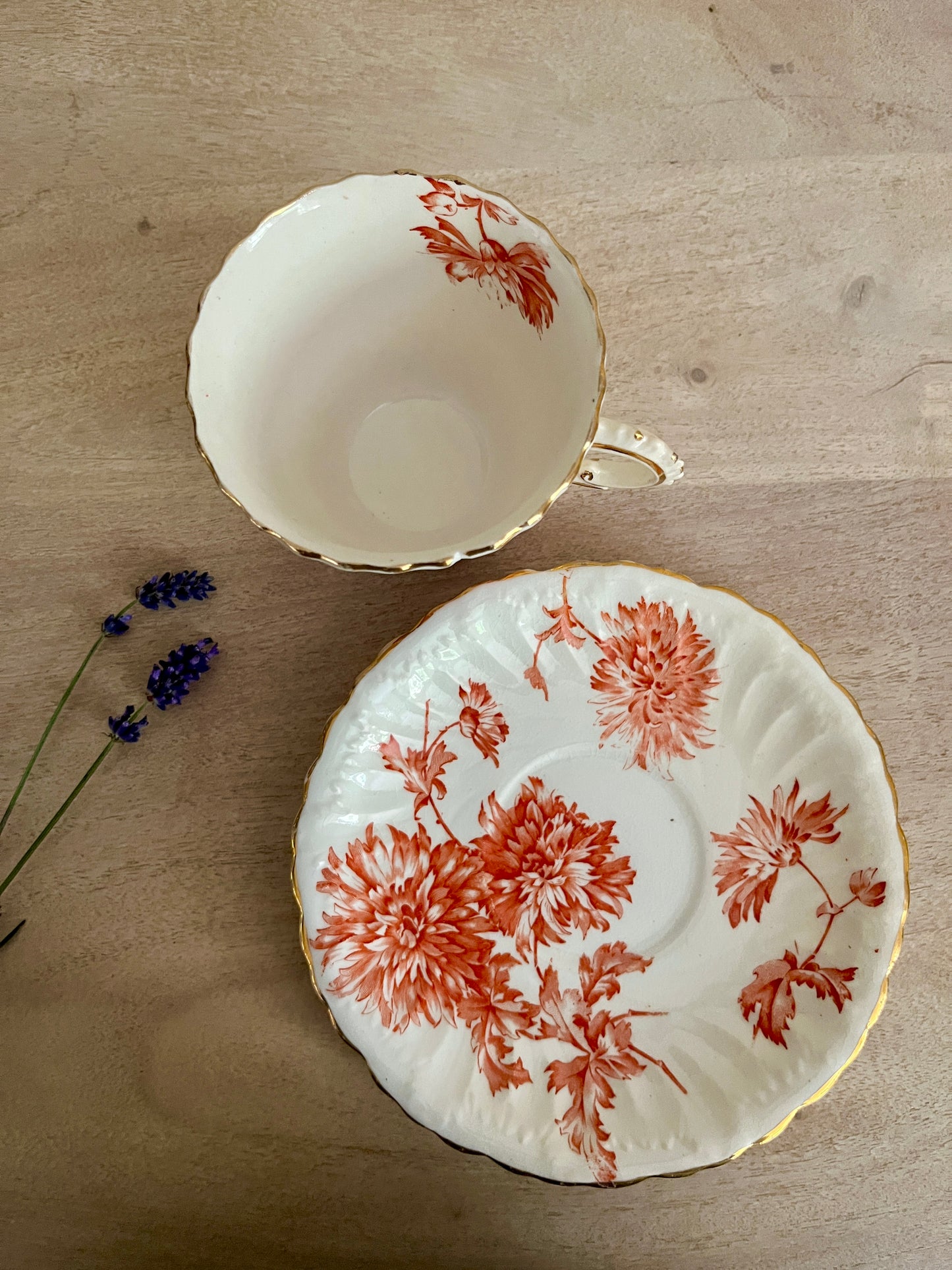 Antique 11 Piece Crysanthemum Tea Set
