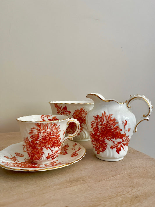 Antique 11 Piece Crysanthemum Tea Set