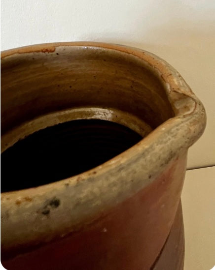 Antique 19th Century French Stoneware Jug – Rustic Farmhouse Decor