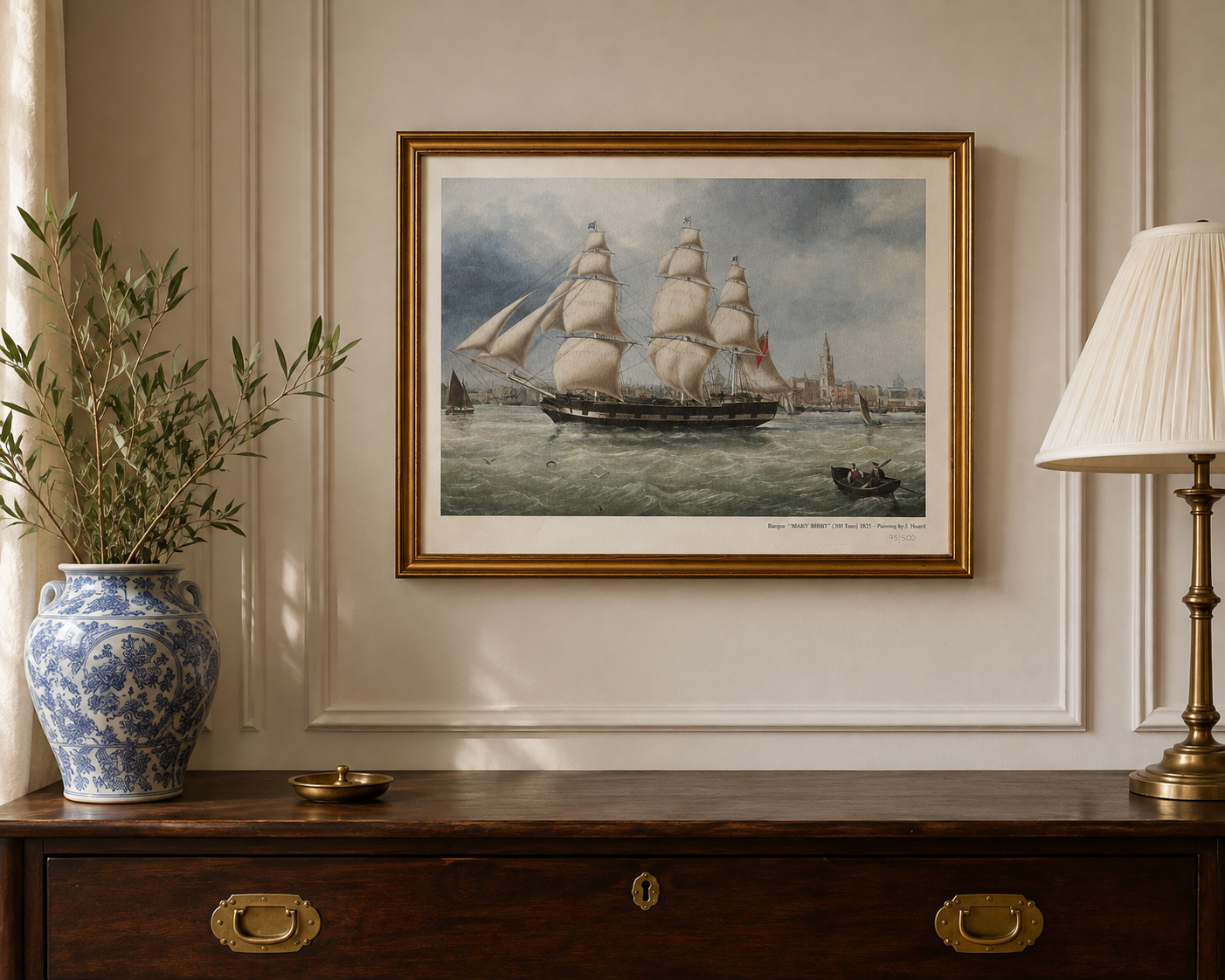 Limited Edition Maritime Print – Barque Mary Bibby, 1825 – No. 95/500 Framed