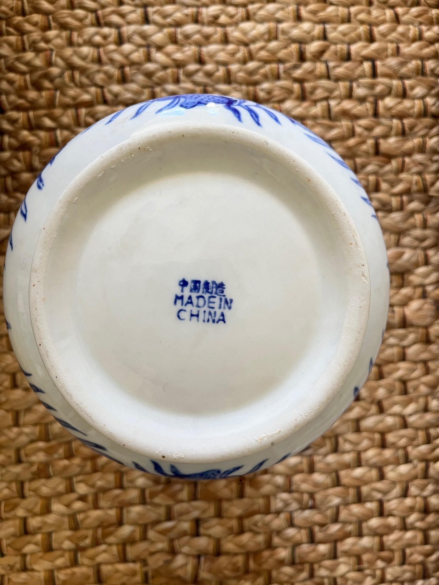 Vintage Chinese Blue & White Phoenix Bottle Vase – 24 cm