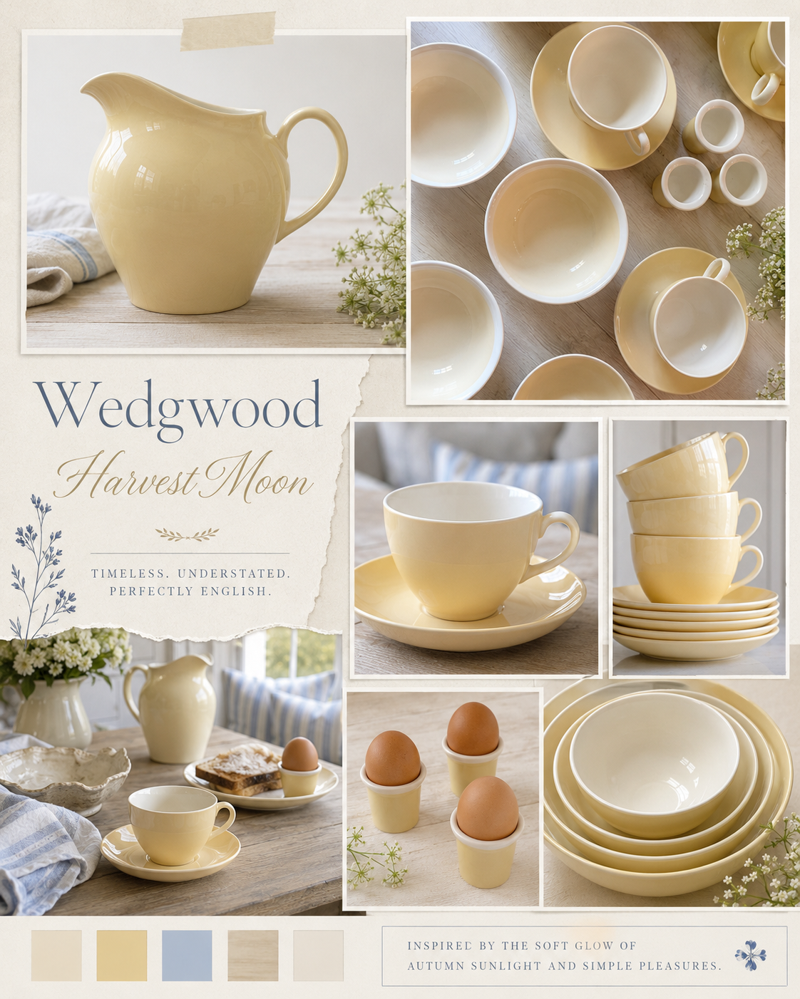 Vintage Wedgwood Harvest Moon Breakfast Set 33 Pieces