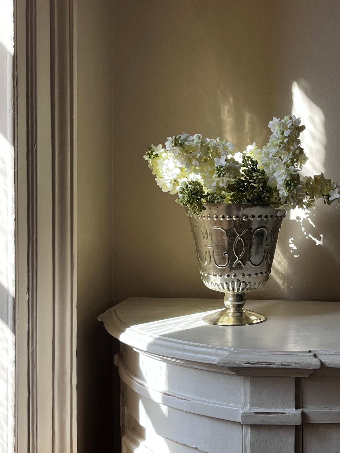 Vintage Silver Mercury Glass Effect Vase