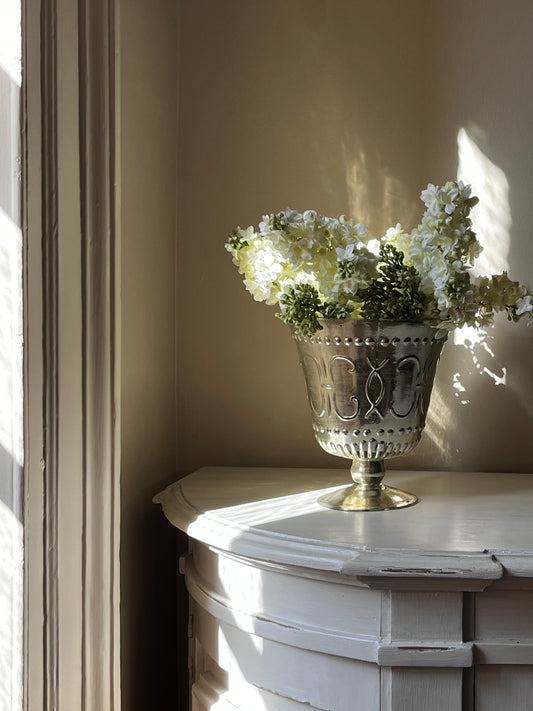 Vintage Silver Mercury Glass Effect Vase