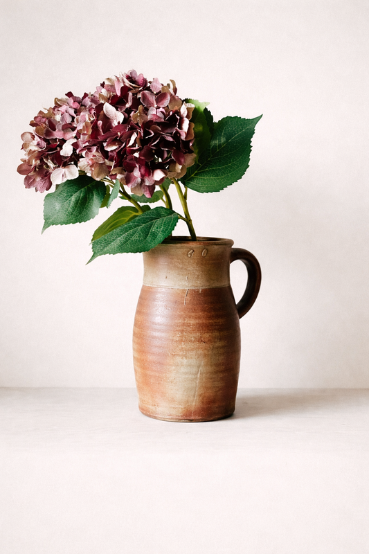 Antique 19th Century French Stoneware Jug – Rustic Farmhouse Decor