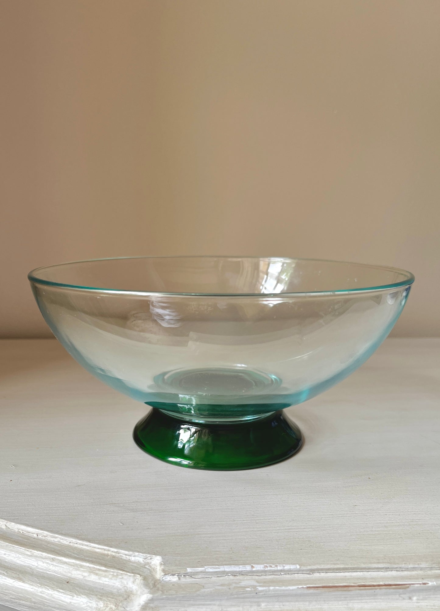 Vintage Coloured Glass Footed Bowl
