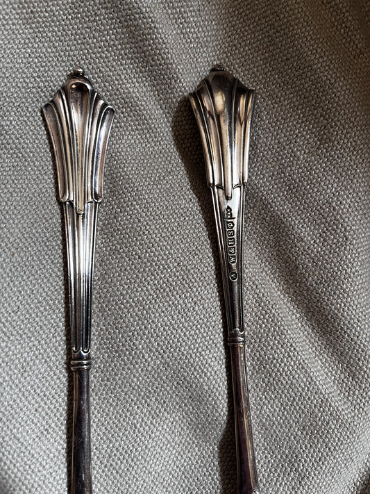 Antique Edwardian Walker & Hall Silver Plated Salad Servers – Sheffield c.1904
