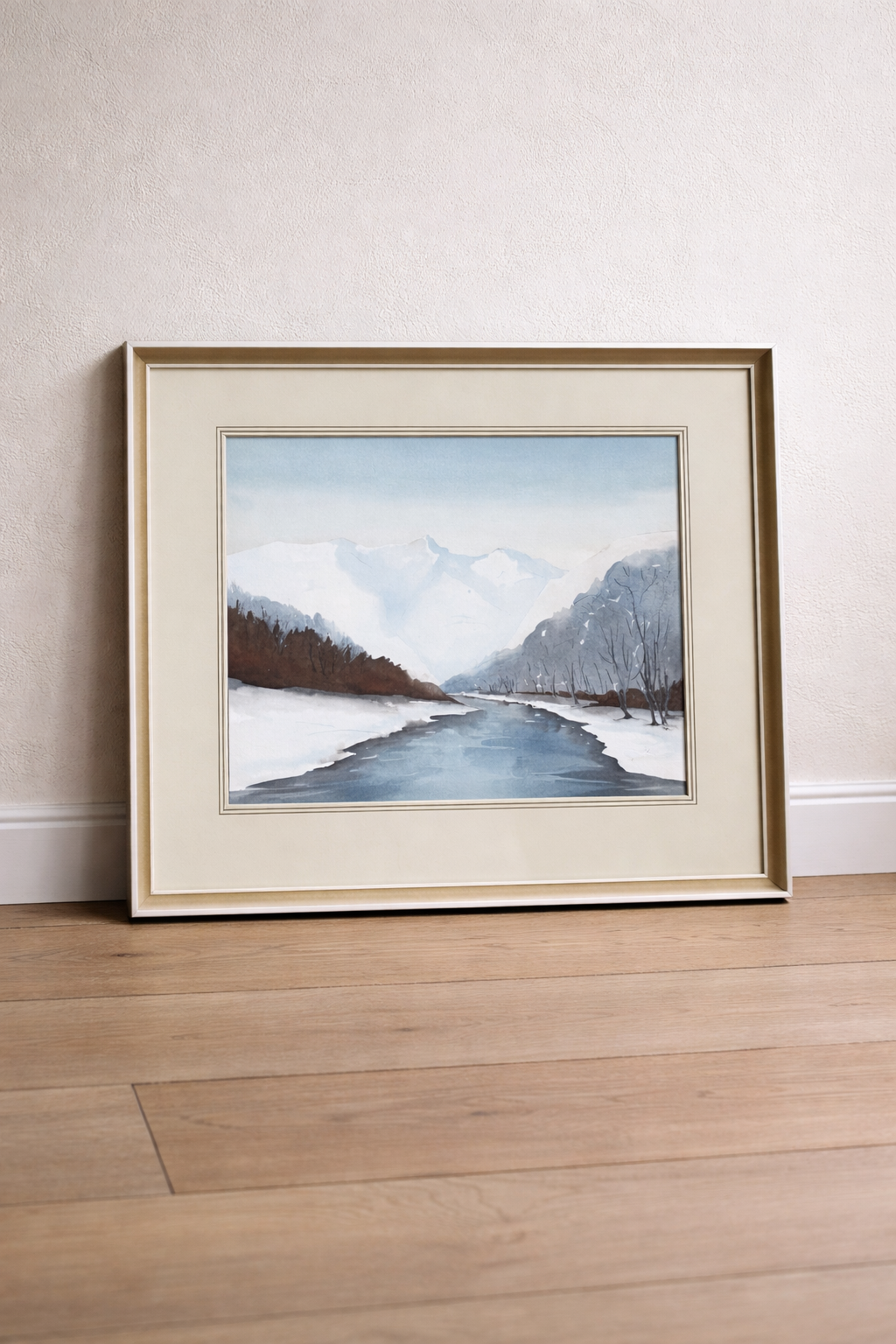 Original Watercolour Painting in Vintage Frame Signed Wyn Hyde