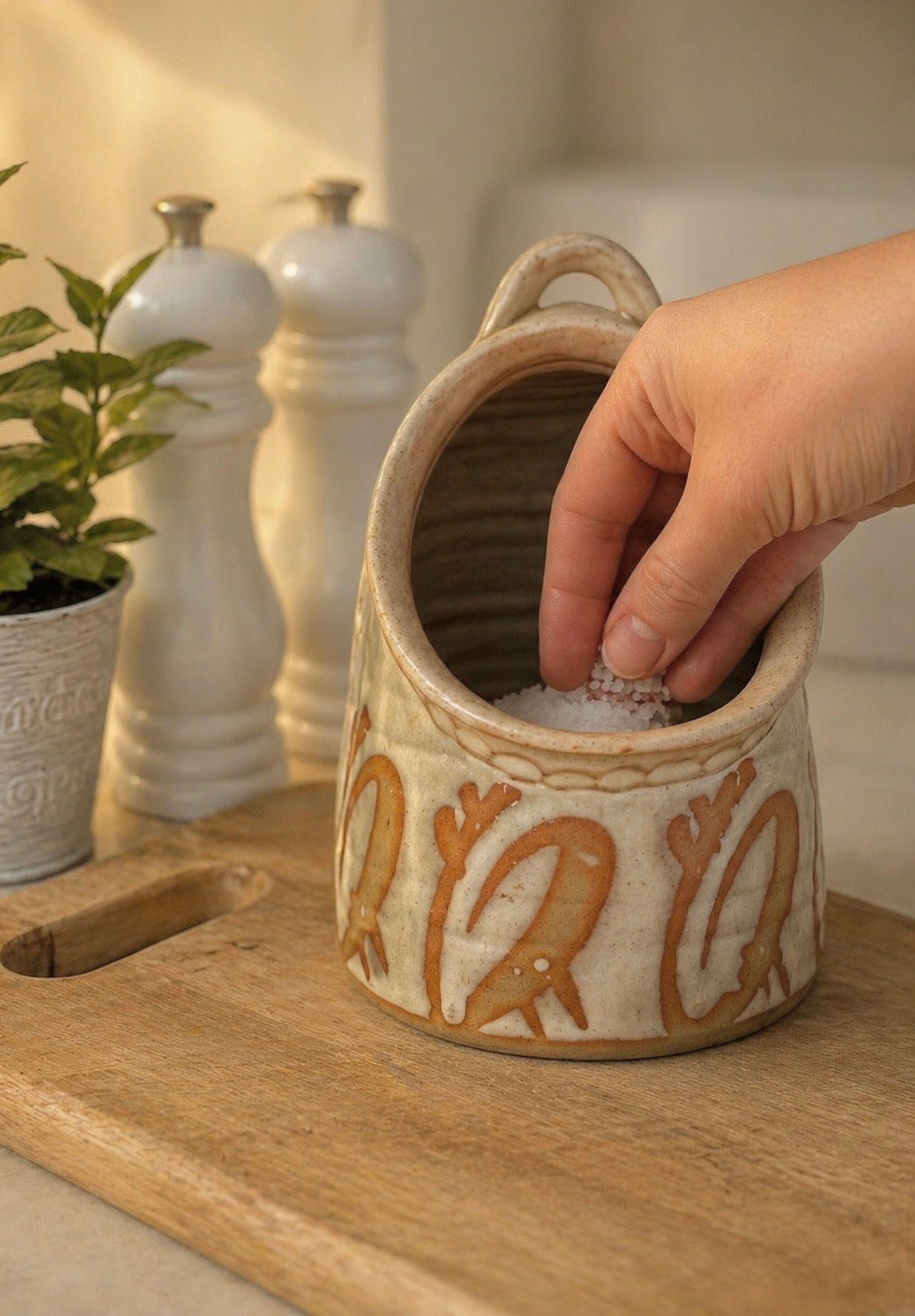 Vintage Hand Thrown Salt Pig