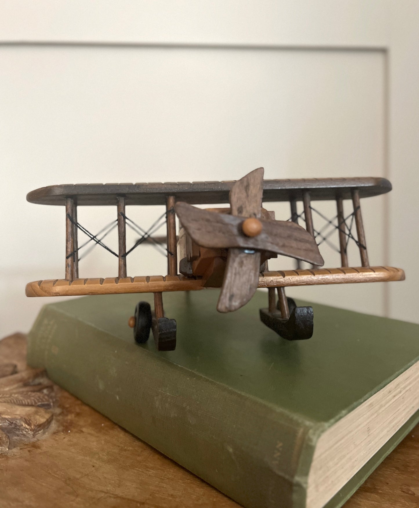 Vintage Milano Classics Wooden Biplane Display Model