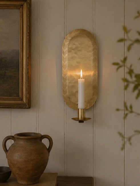 Vintage Brass Effect Wall Sconce for Candle