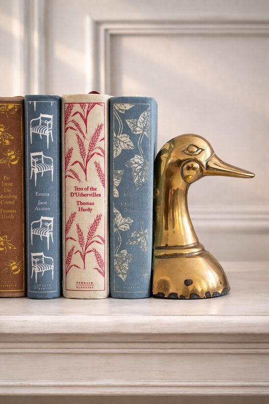 Pair of Vintage Brass Duck Head Bookends