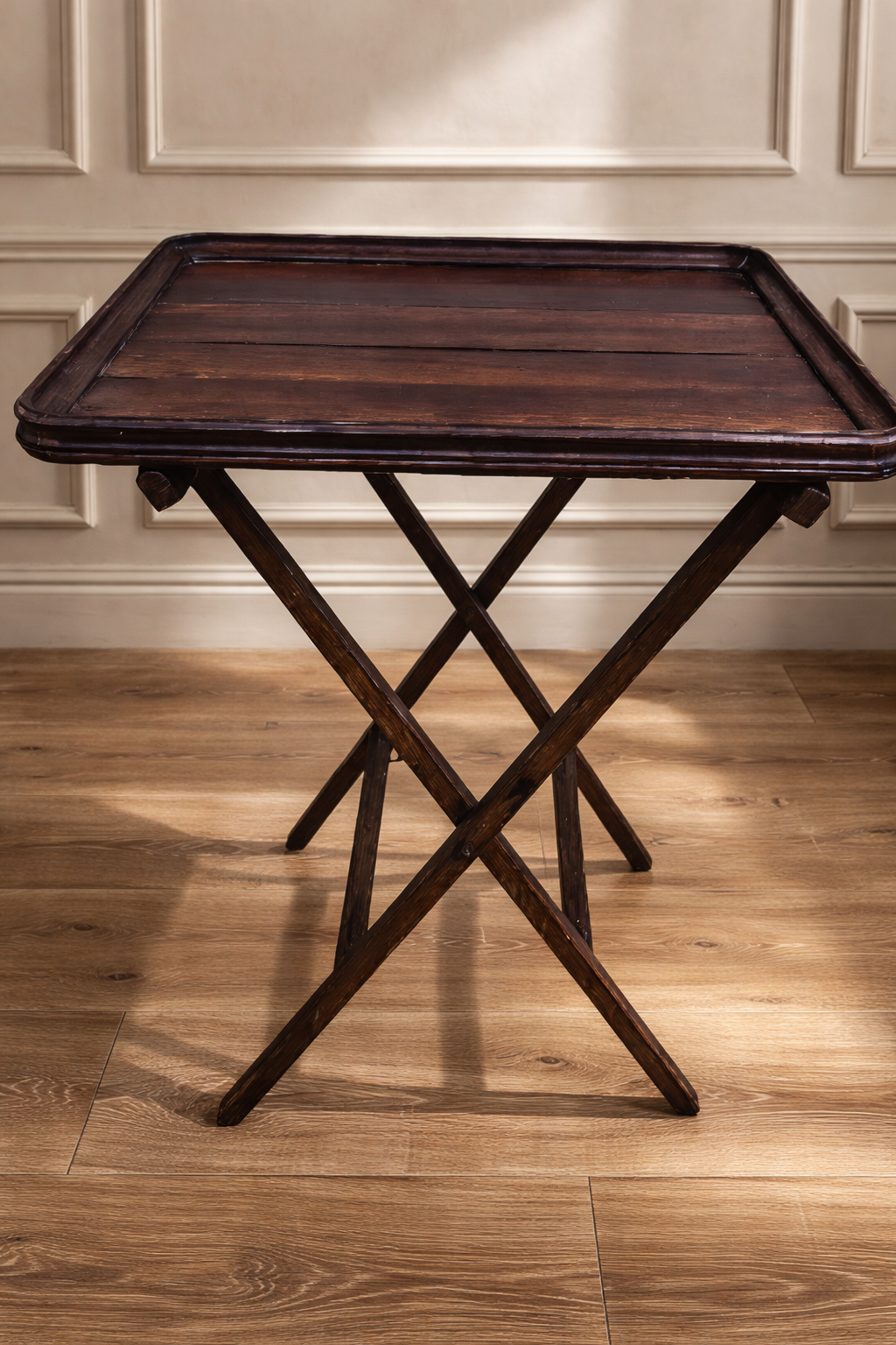 Antique Mahogony Butlers Tray on Foldable legs