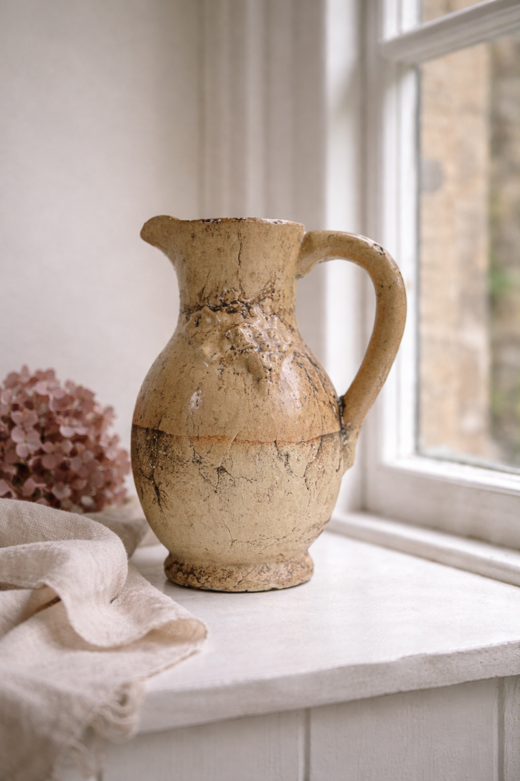 Vintage French Rustic Glazed Vase