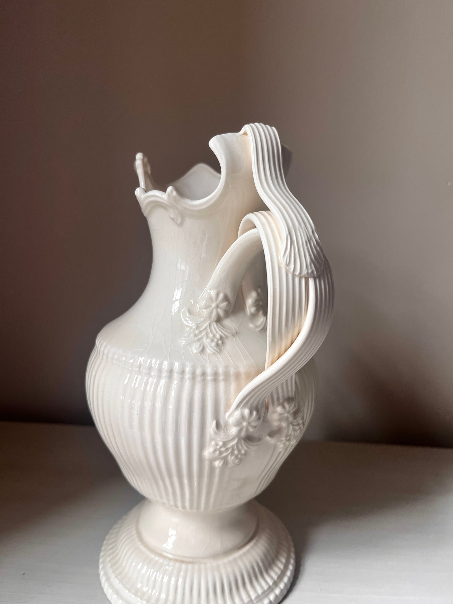 Royal Creamware Originals Large Rococo Revival Ewer Jug – 27 cm