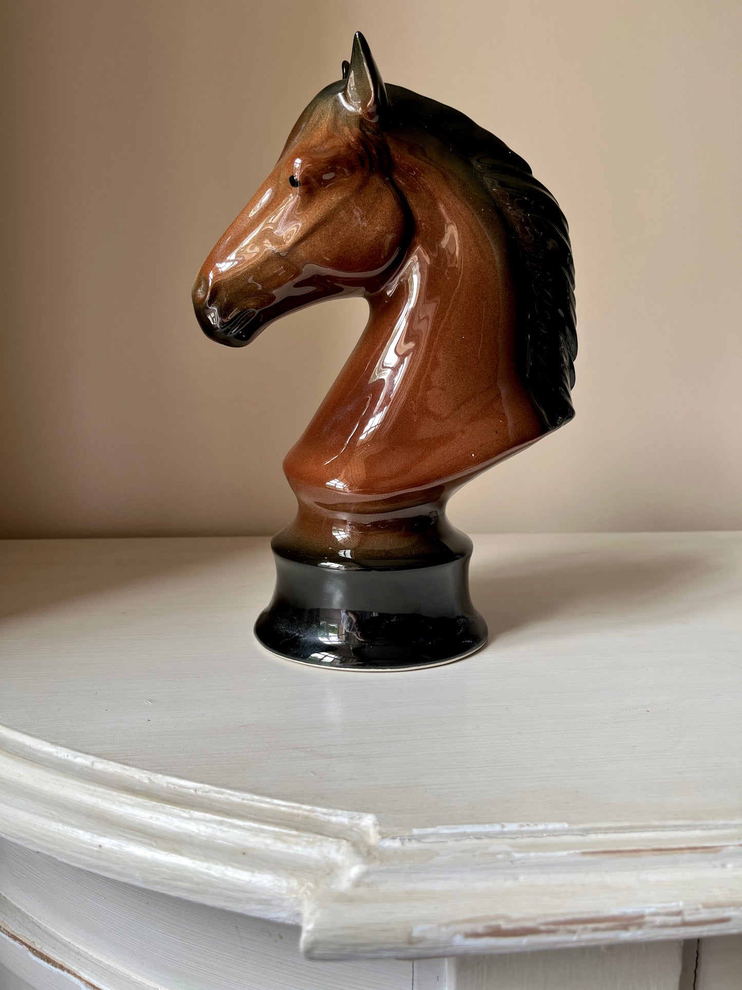 Vintage Horse Head Equestrian Bust Book End