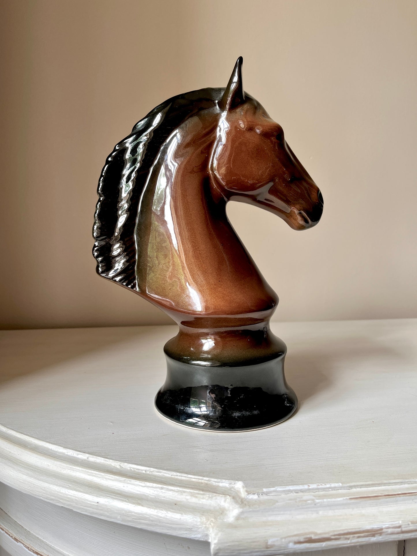Vintage Horse Head Equestrian Bust Book End