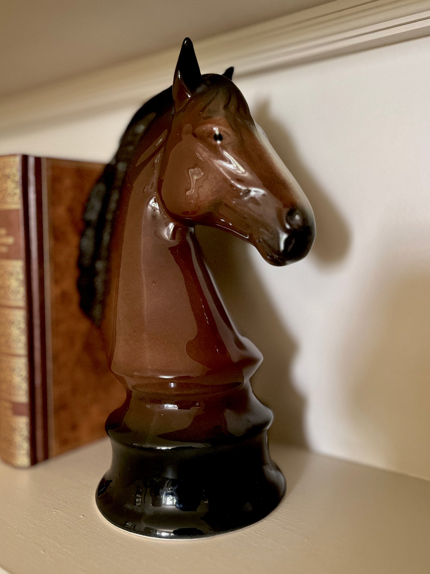 Vintage Horse Head Equestrian Bust Book End