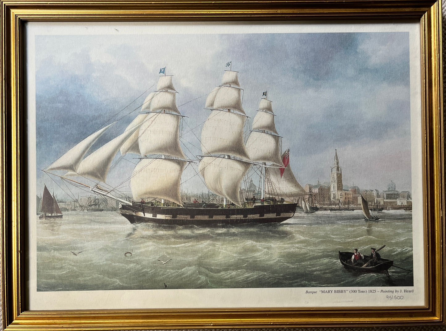 Limited Edition Maritime Print – Barque Mary Bibby, 1825 – No. 95/500 Framed