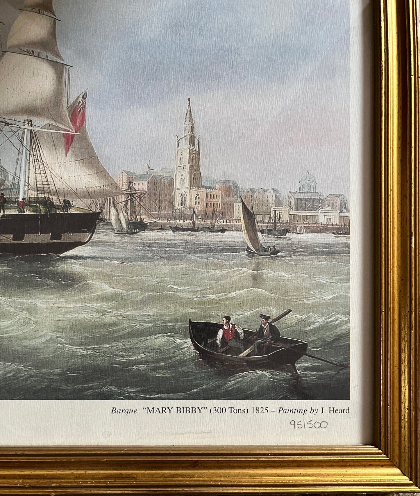 Limited Edition Maritime Print – Barque Mary Bibby, 1825 – No. 95/500 Framed