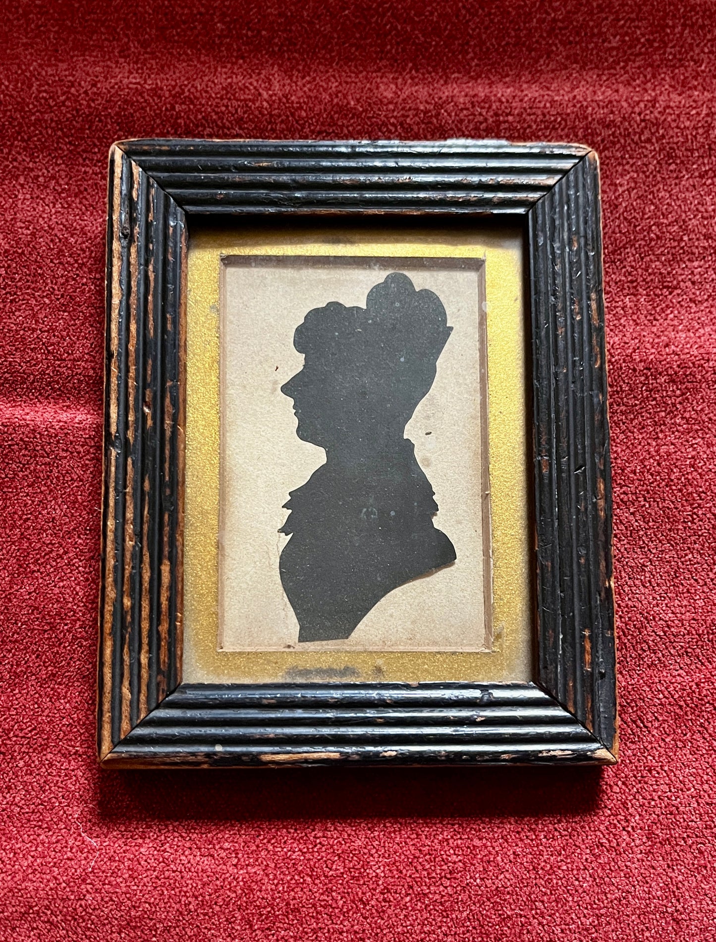 Antique Silhouette of a Lady In Black Wooden Frame