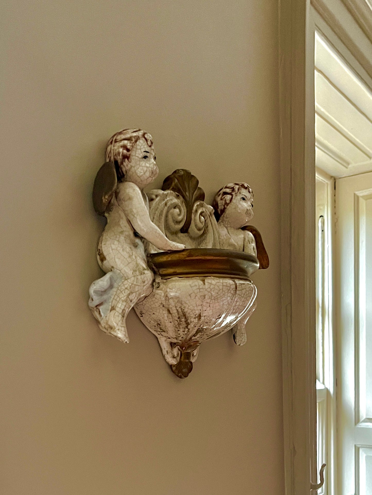 Vintage Cherub Angel Wall Sconce or Planter