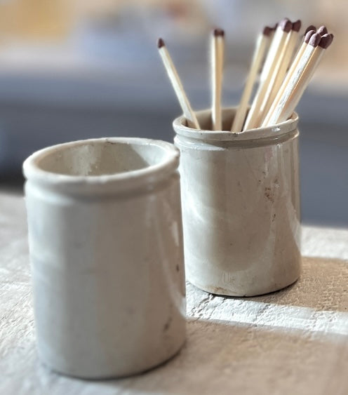 Pair of Antique Ink Bottle Match Holders