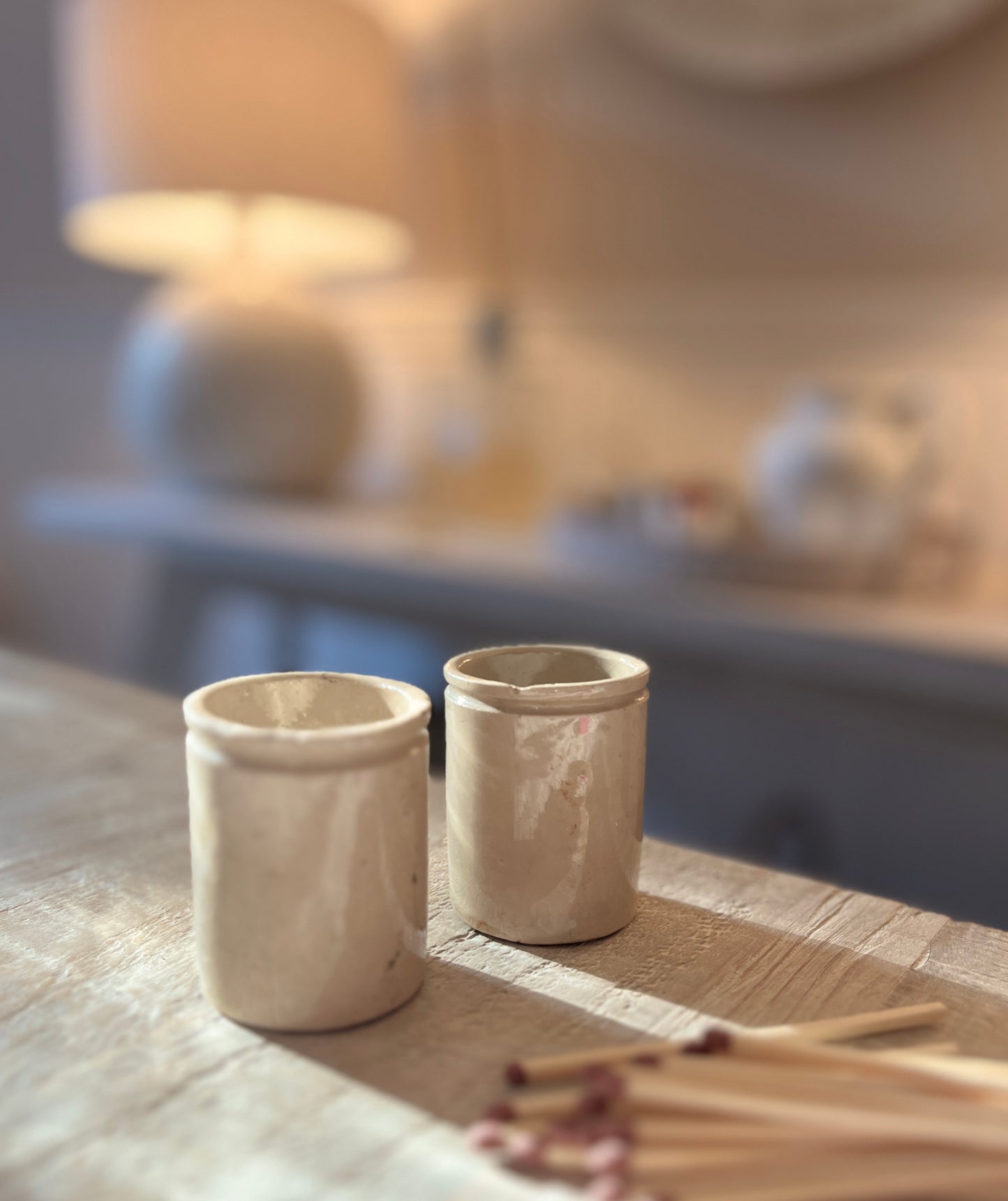 Pair of Antique Ink Bottle Match Holders