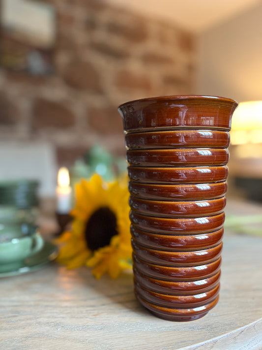 Vintage Poole Pottery Brown Glazed Vase