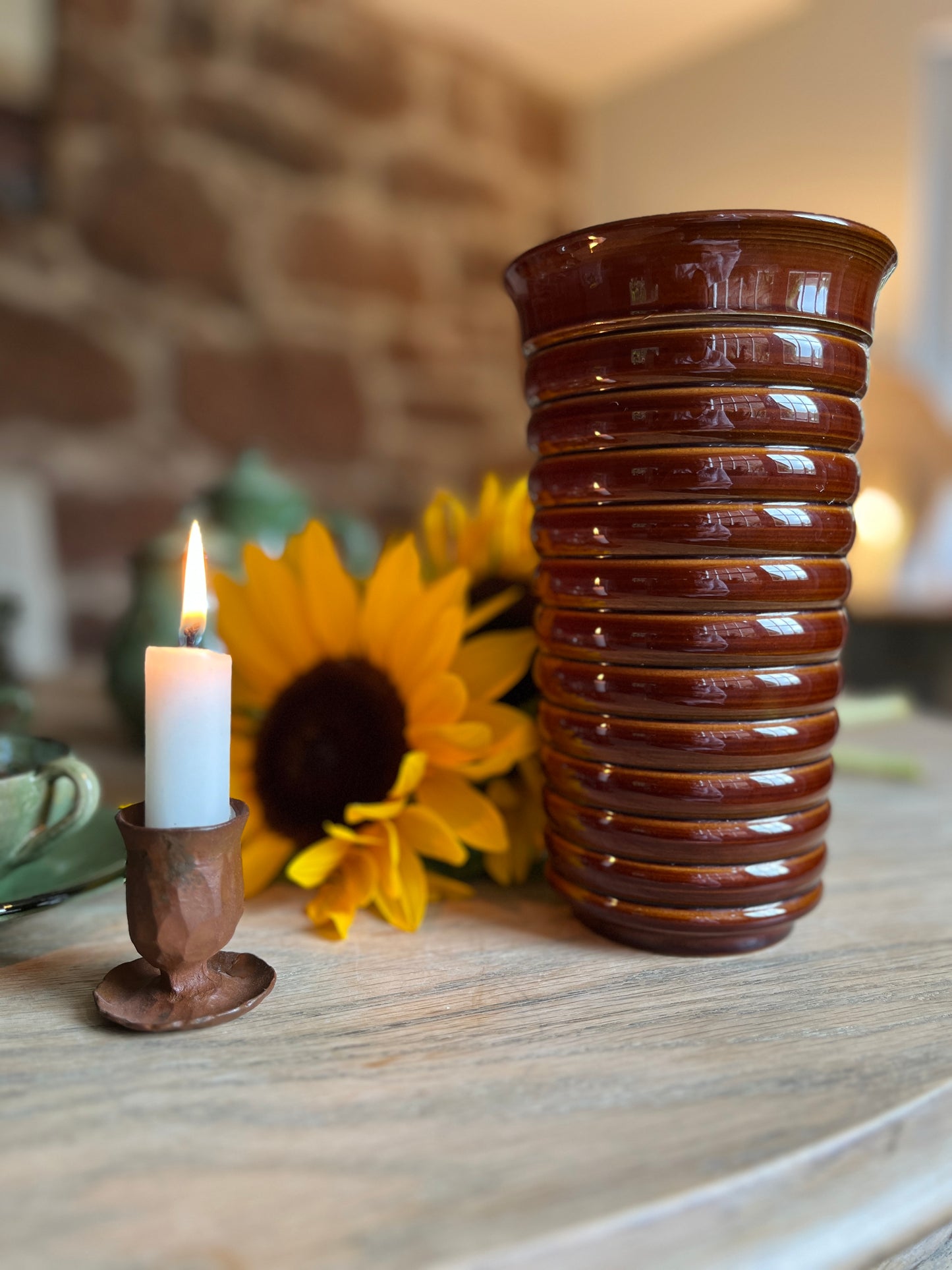 Vintage Poole Pottery Brown Glazed Vase