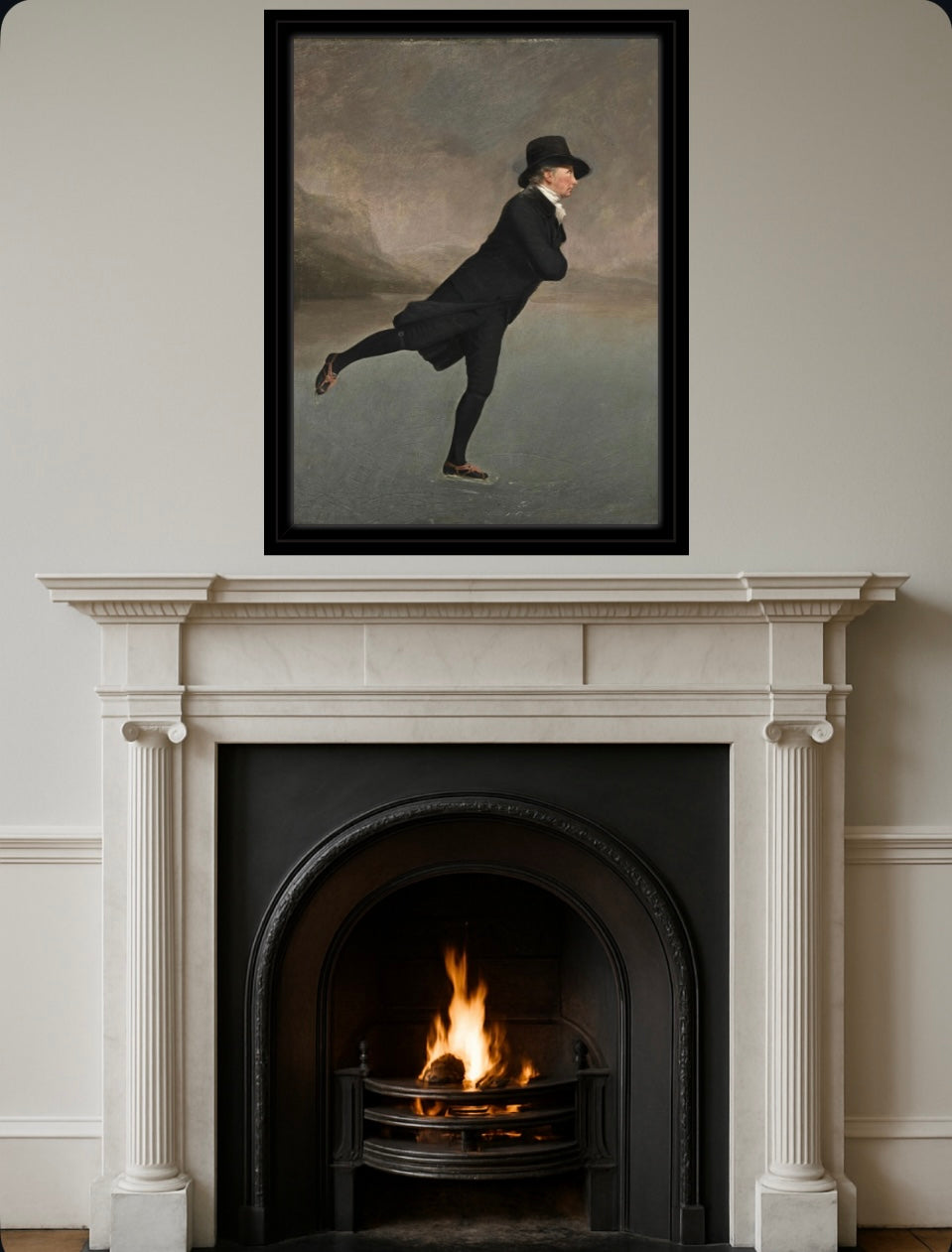 Skating Minister Framed Canvas Print