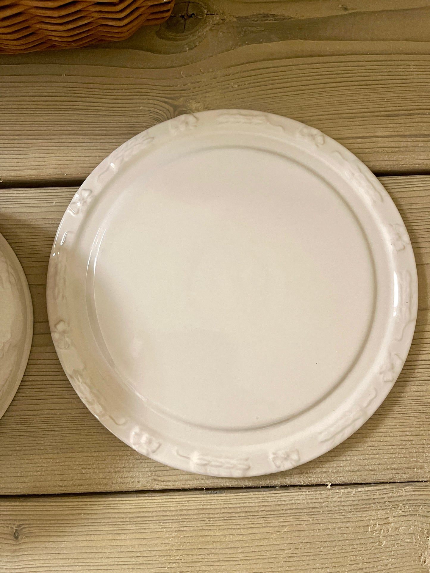 White ironstone Victorian Cheese Dome.