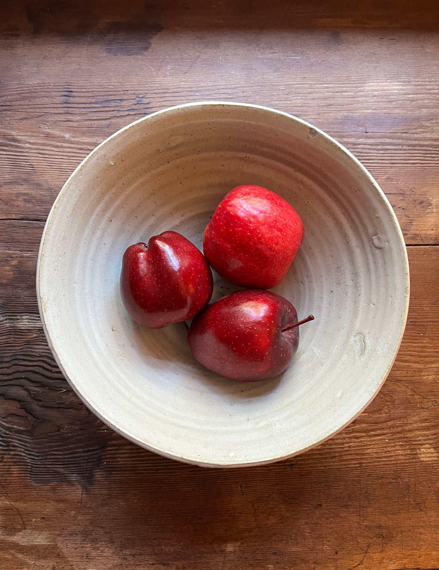 Hand Thrown Cream Stoneware Fruit Bowl