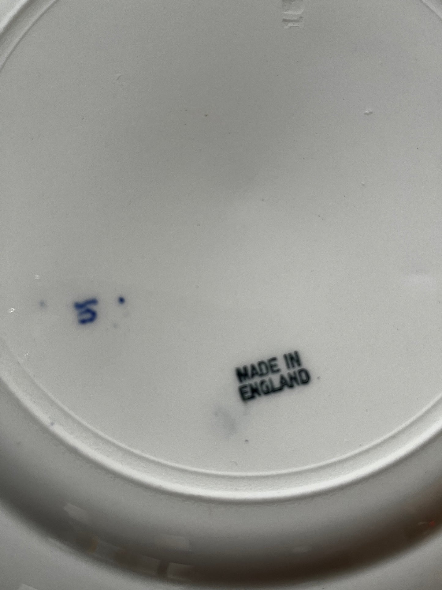 Early 20th-century English blue and white transferware plate, c.1910–1930.
