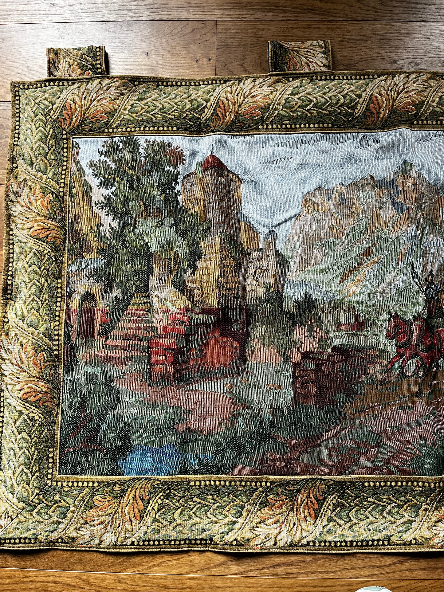 Vintage French Fabric Tapestry Wall Hanging