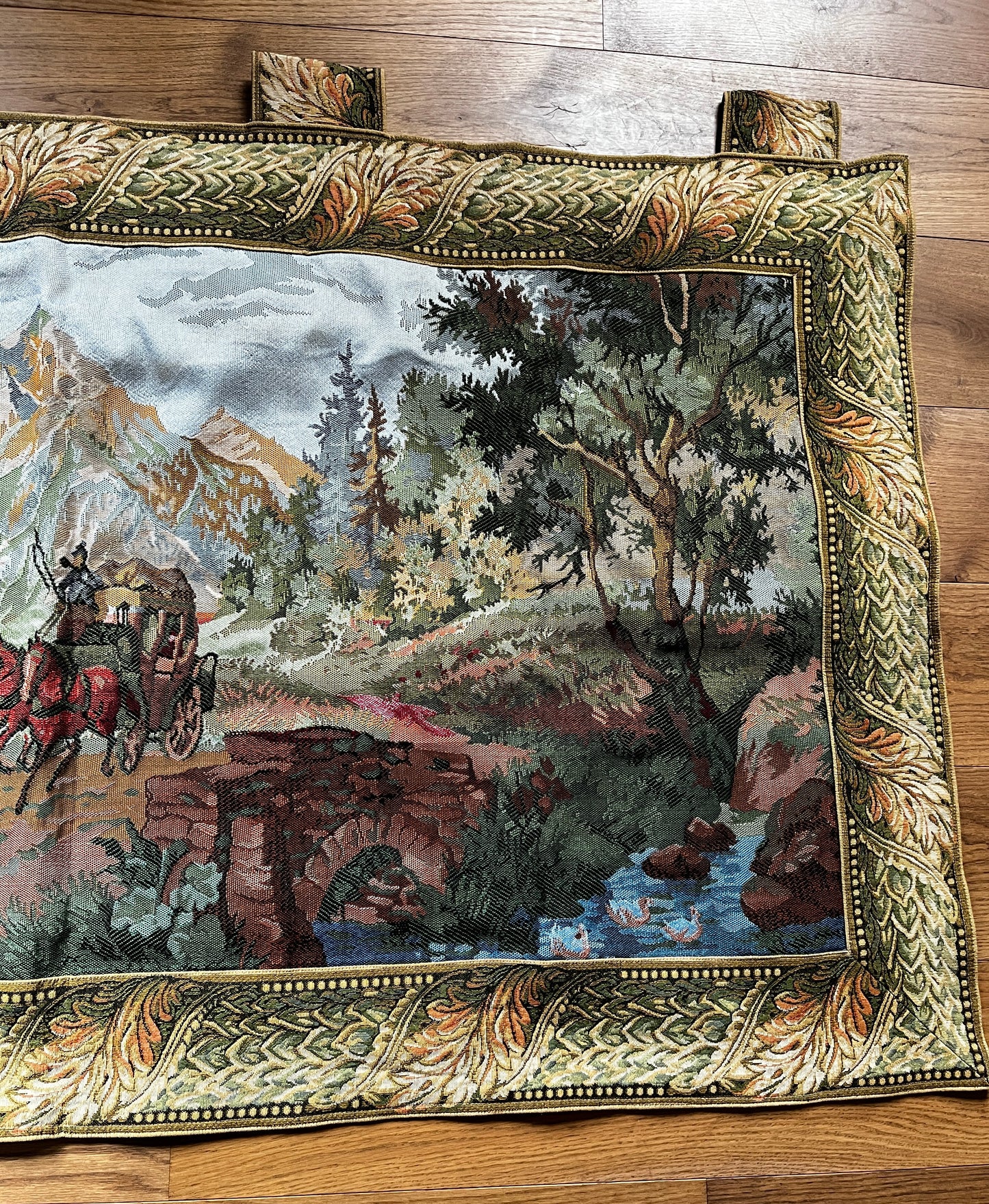 Vintage French Fabric Tapestry Wall Hanging