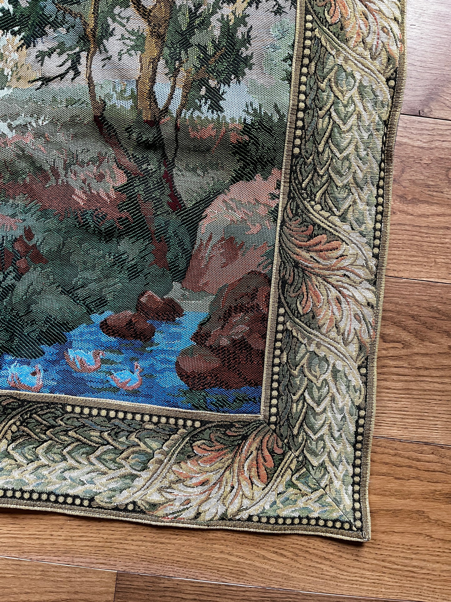 Vintage French Fabric Tapestry Wall Hanging